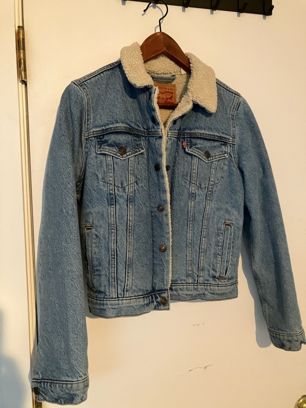 Levi's Light Blue Denim Sherpa Collar Jacket